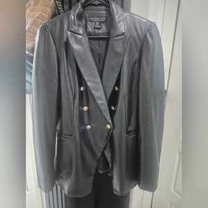 Rachel Zoe Elegant Black Blazer with Gold Accents